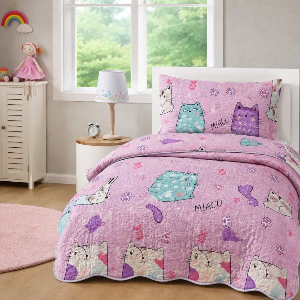 Colcha Infantil Dupla Face Premium com Viés 1,60m x 2,40m