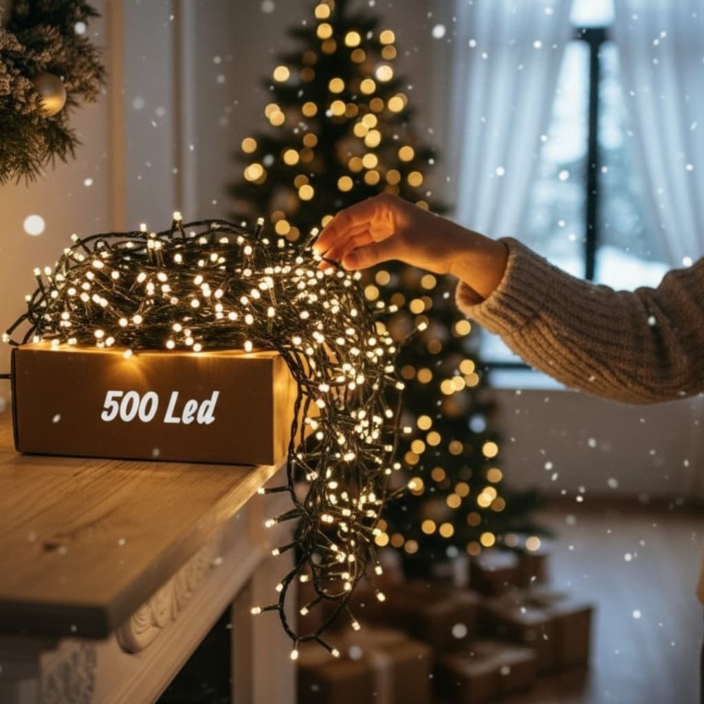 Pisca Cordão Estrobo 50metros 500led Decoração Natal Luxo