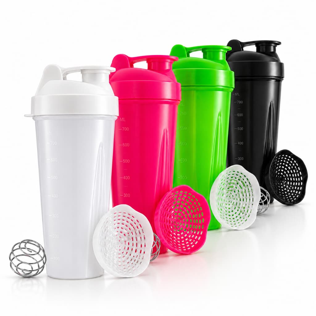 Coqueteleira 1 Litro Shaker Livre de BPA com Esfera Misturadora e Peneirinha