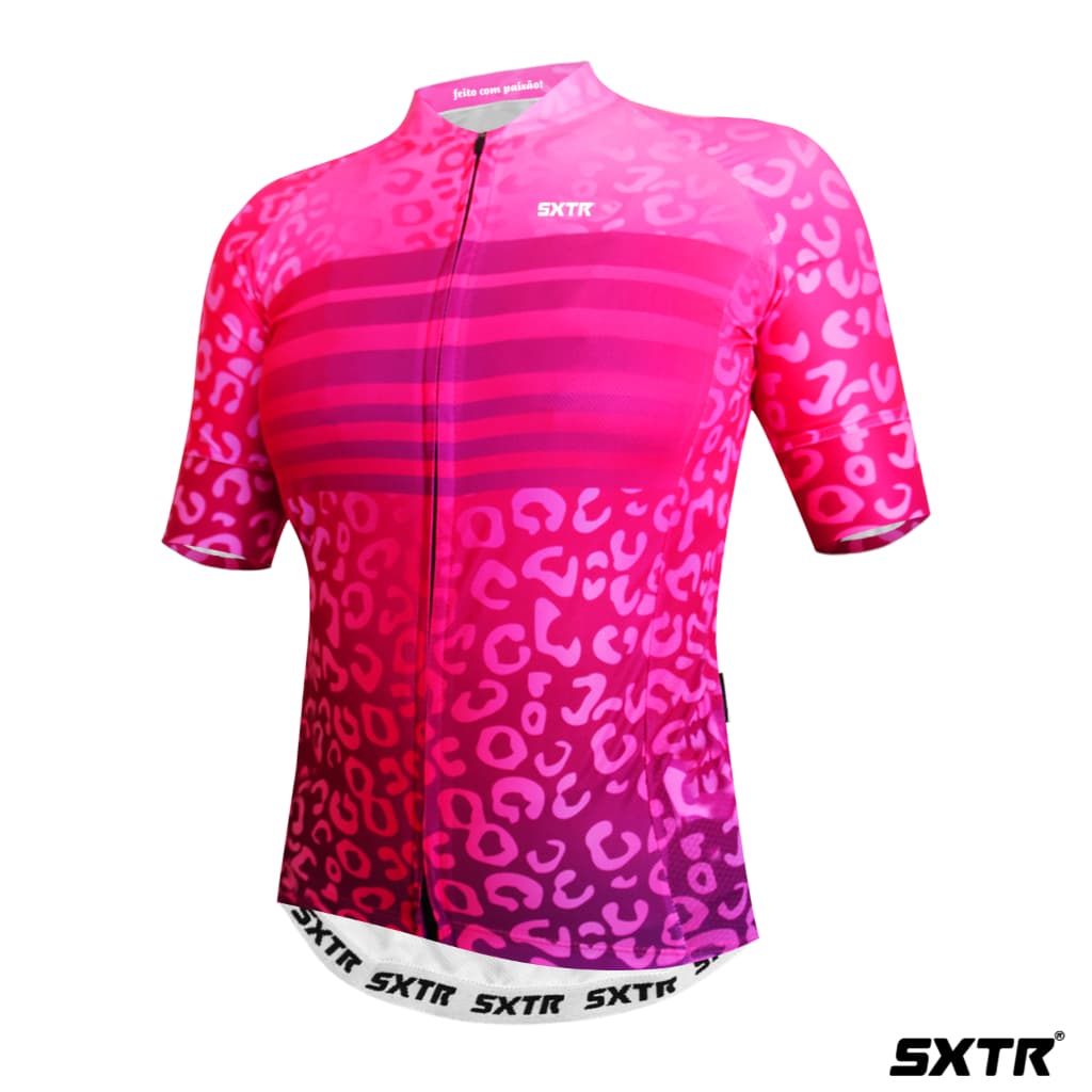 Camisa de Ciclismo Feminia Slim Animali Rosa