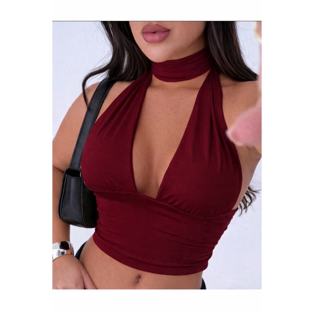 Cropped Frente Única Gringa Amarração Ajustável Moda Influencer