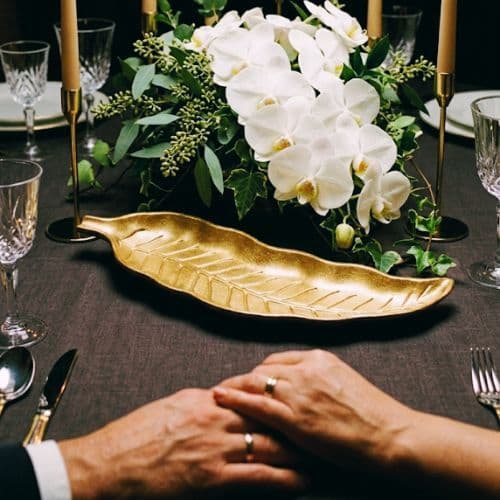 Bandeja Decorativa Folha Gold Para Centro De Mesa Bono