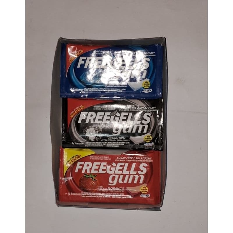 Chiclete Gum Freegells 8g c/15 Unidades.sabores sortidos.(tipo trident)zero açucar e sem glutrem