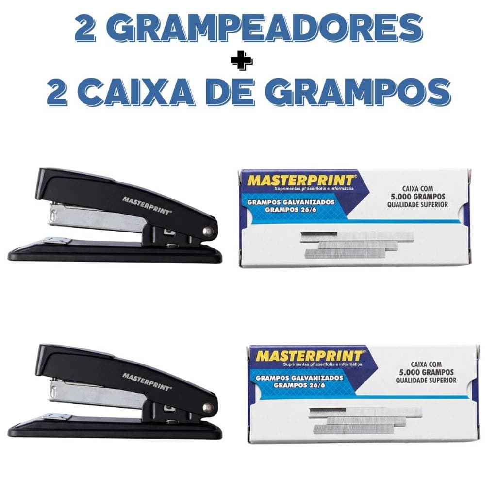 ⁠Kit 2 Grampeadores + 2 caixas de Grampos (10.000 unidades).