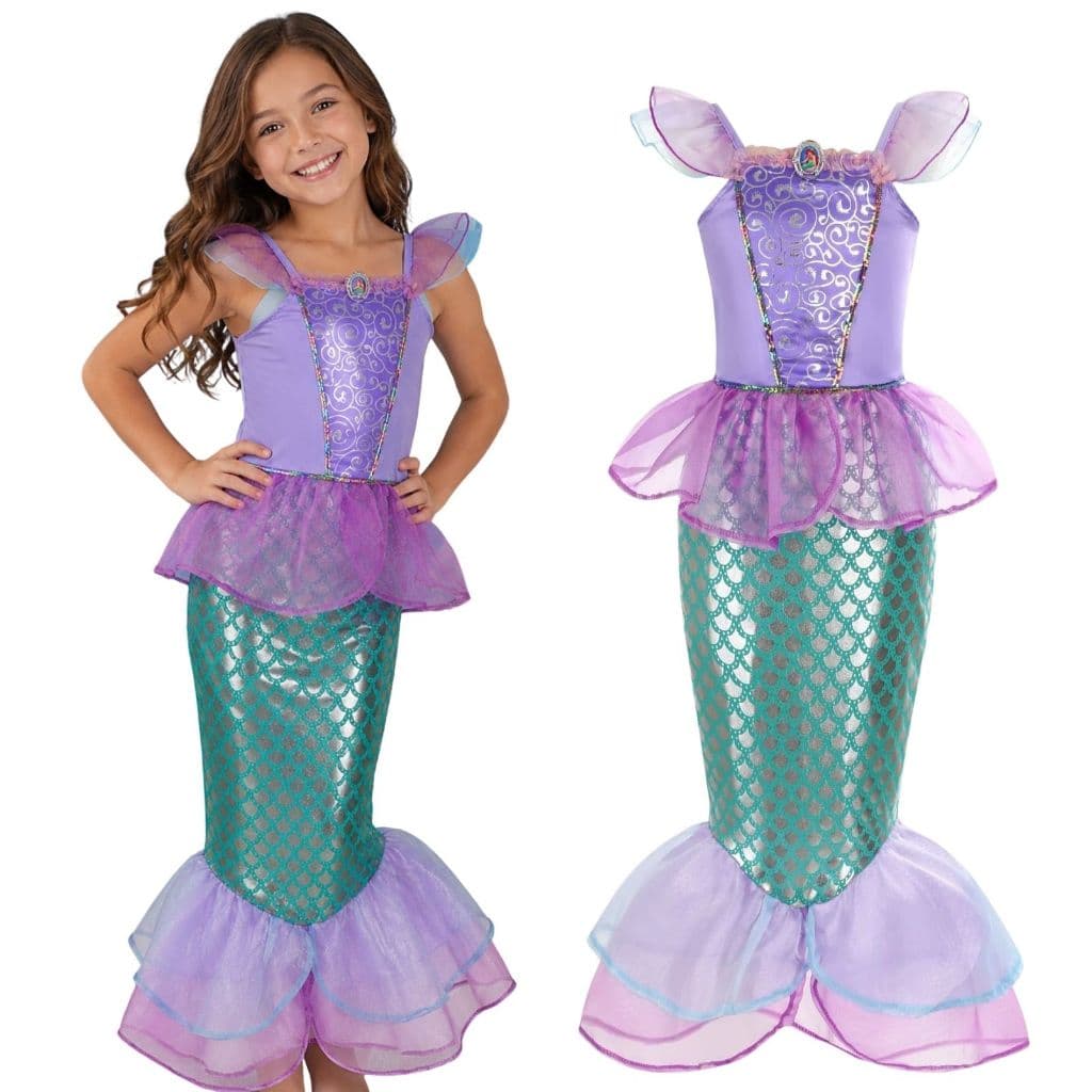 Vestido Fantasia Ariel Sereia Luxo Pequena Sereia Princesa Luxo Infantil