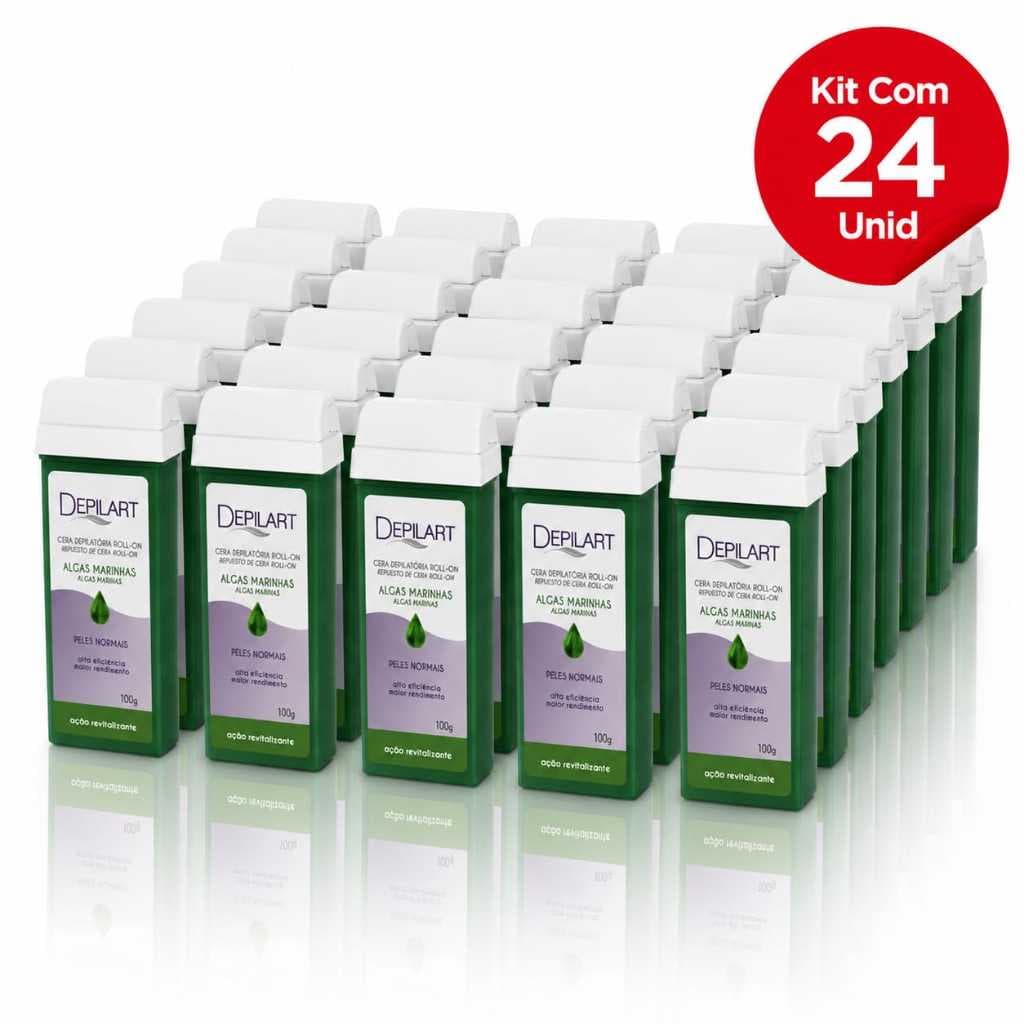 Kit 24un Cera Roll-on Depilart Algas Marinhas 100g – Depilação Fácil, Rápida e Eficiente