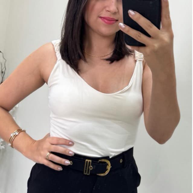 BODY EM POLIAMIDA  E ELASTICO DECOTE V  CHIARA