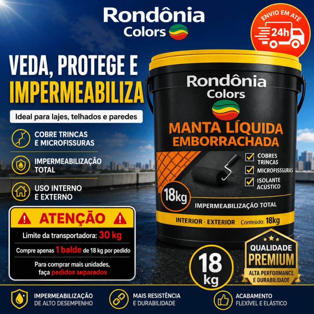Tinta Emborrachada Impermeável 18kg 3,6kg Cobre Fissuras Anti Mofo Proteção Externa Antiumidade Chão