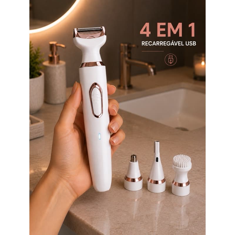 Depilador Feminino 4 Em 1 Recarregável USB Aparador Sobrancelha Nariz Axila LFJ16 H’Maston