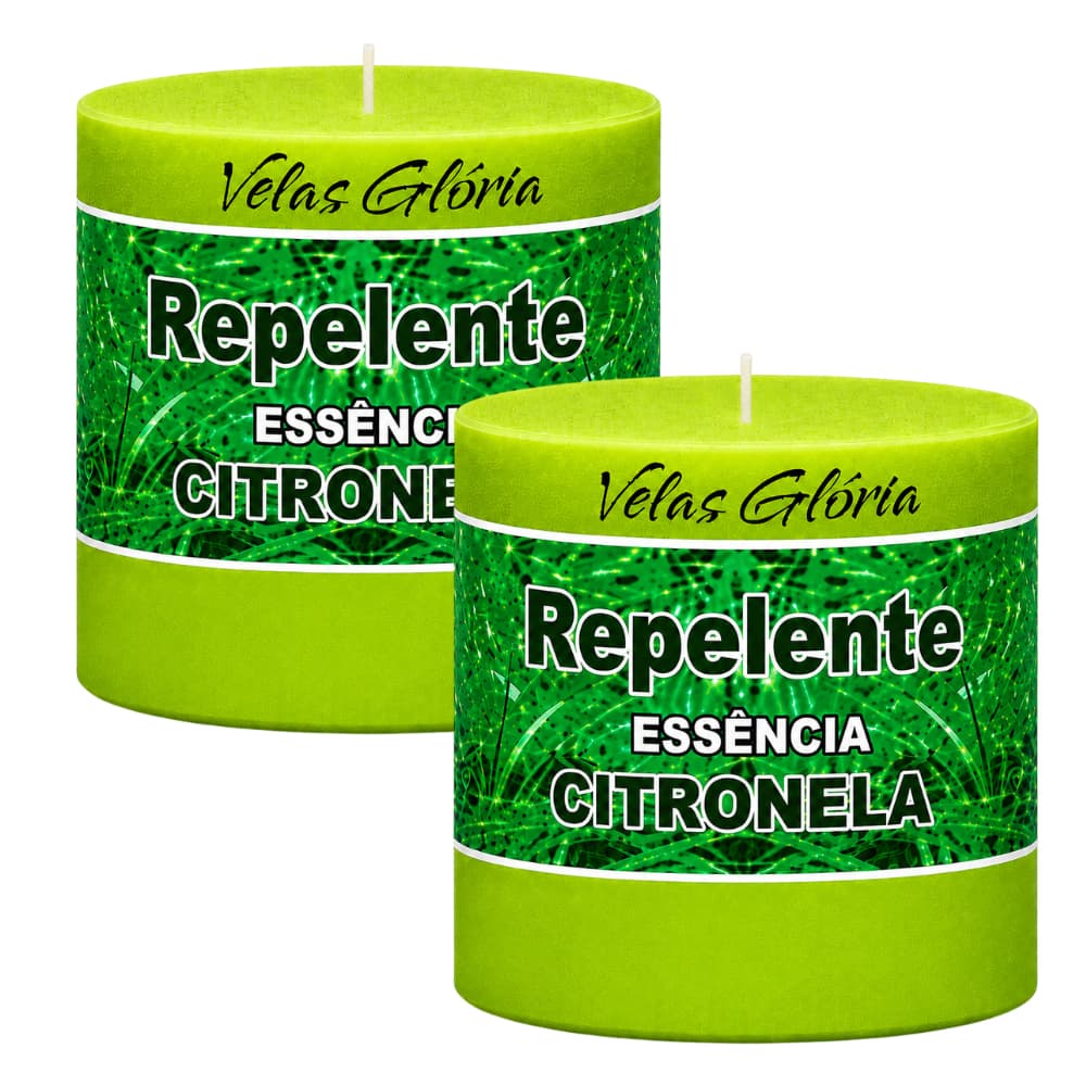 Kit 2 Velas Aromática de Citronela para Ambientes, 93g, Duração de 72 Horas