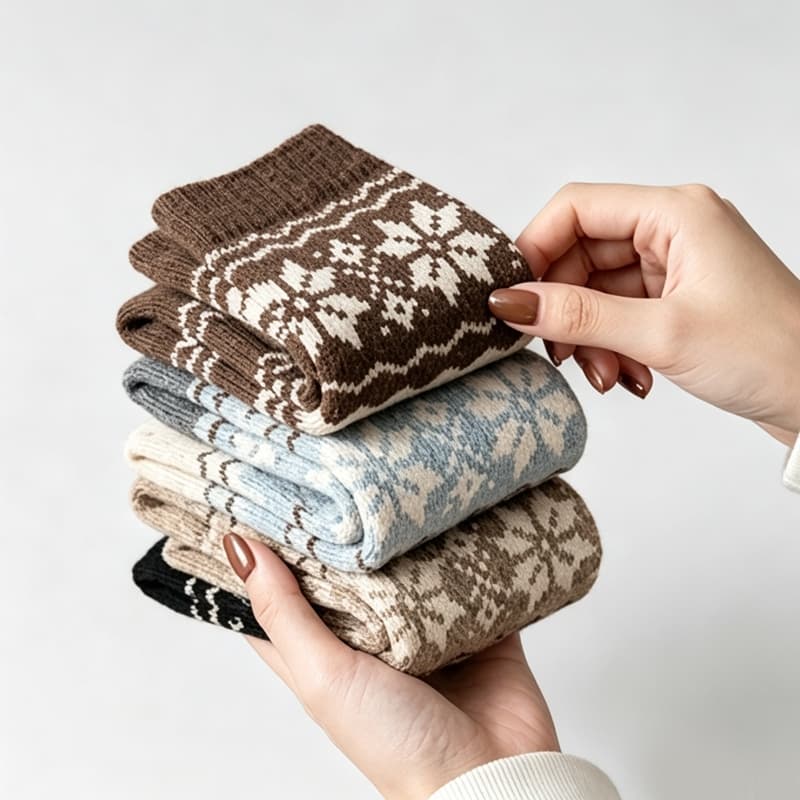 kit 12 pares de Meias aquecedoras felpadas unissex cano médio para dormir mantêm os pés quentes no inverno