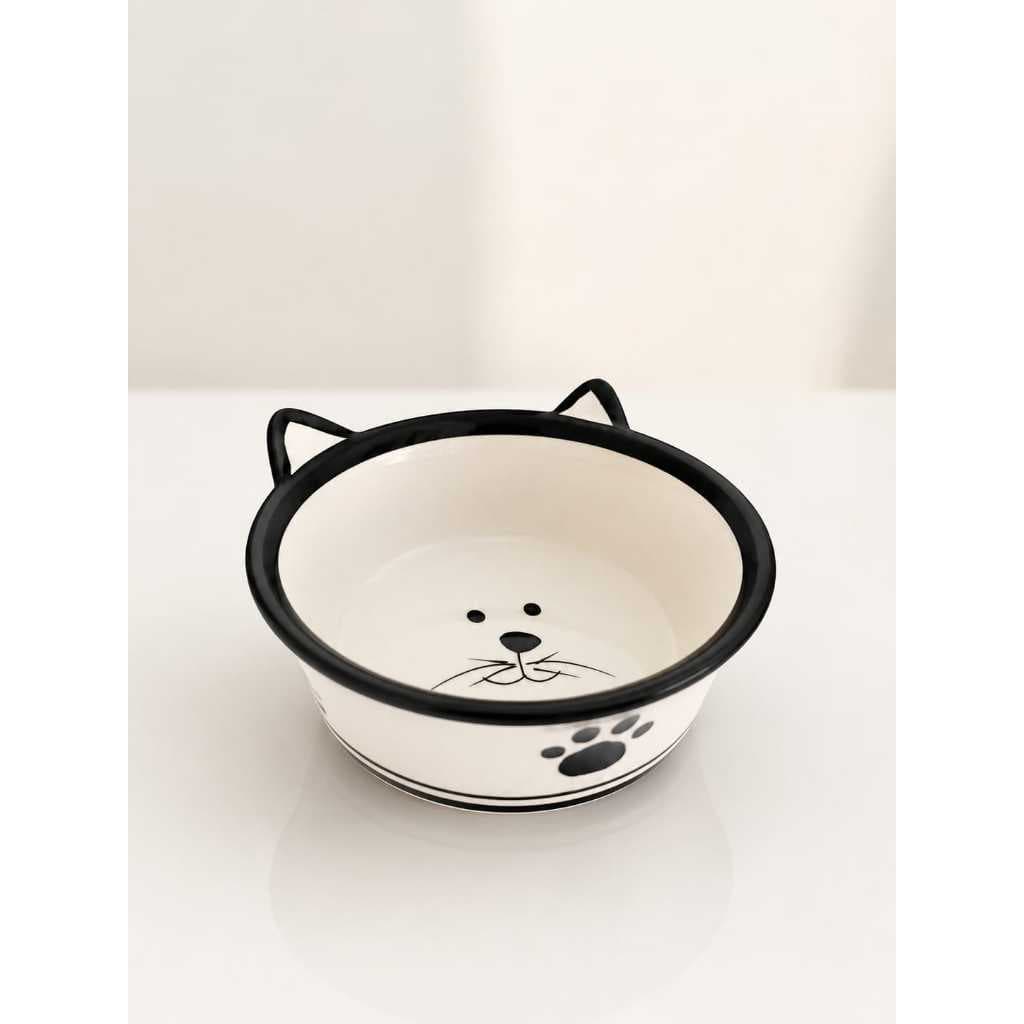 Comedouro de Porcelana para Gatos com Orelhinhas | Tigela para Ração e Água