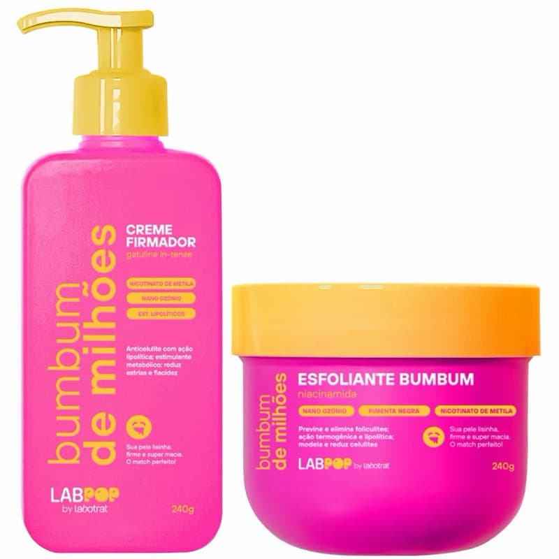 Kit Bumbum de Milhoes Labotrat LabPOP Fixador e Esfoliante Corporal