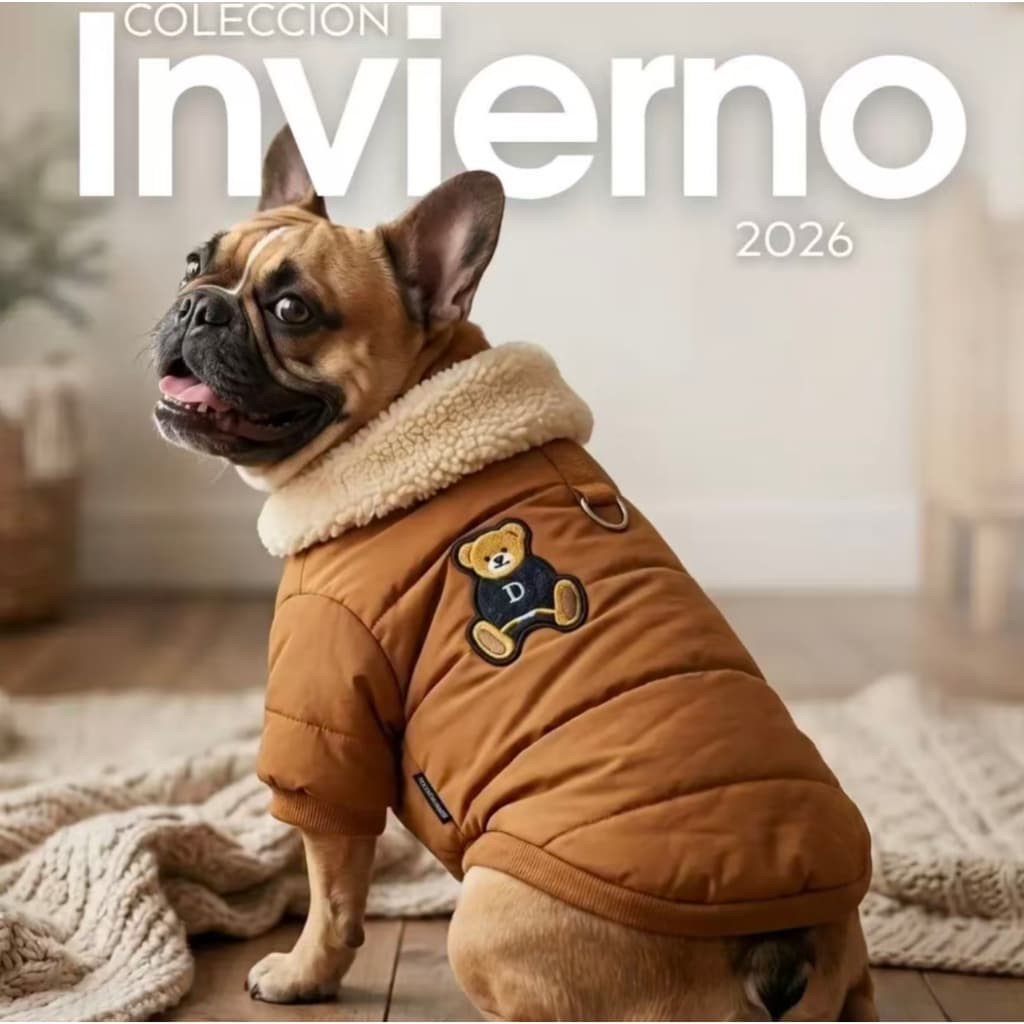 Casaco de Pet para clima frio lã quente roupas grossas gola de pele, estampa de urso casaco para pet