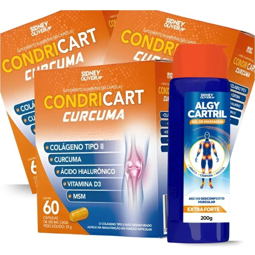 3 Colágeno Tipo Ii Curcuma Ácido Hialurônico + 1ge Longa Duração 90 Dias De uso Articulação Joelho