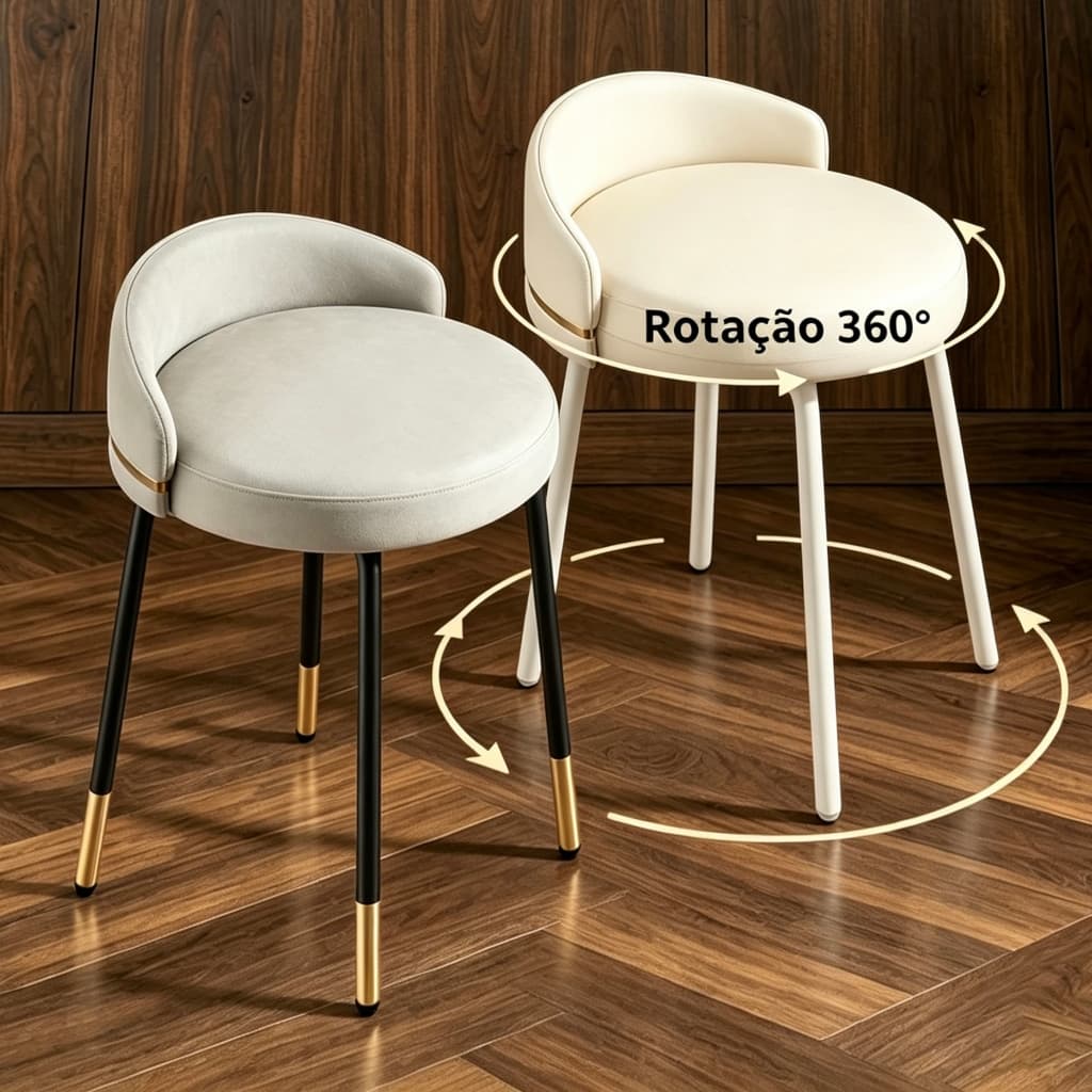Cadeira de maquiagem giratória, cadeira de lazer, leve, luxuosa, simples, para quarto, cadeira de penteadeira giratória,