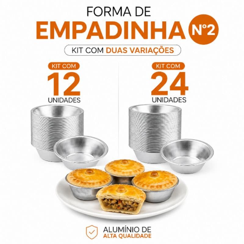 Kit Forminha Empada Nº2 ou N°3 em Aço Inox Fácil De Limpar | Ideal Para Empadinha e Salgados