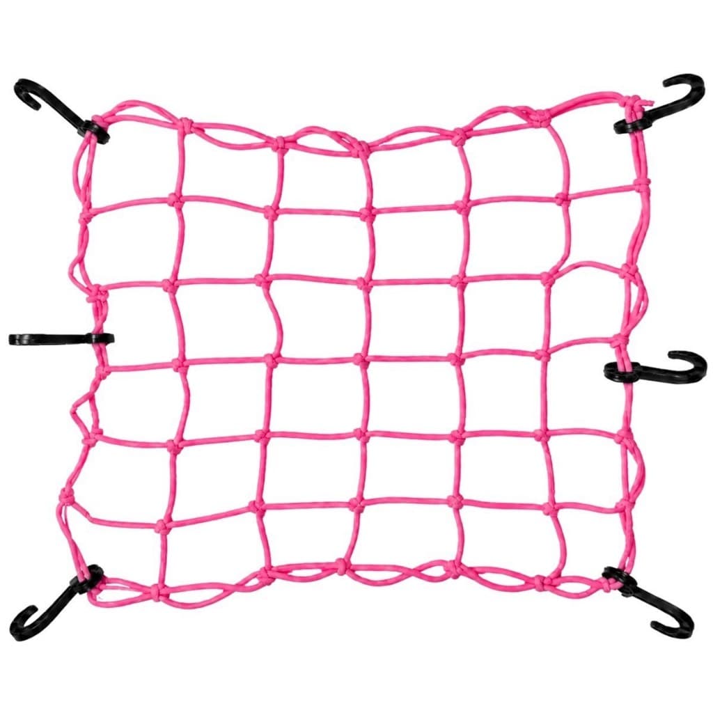 Rede Elástica Aranha Moto Bagageiro Redinha Rosa Pink 35x35 Gancho A Gancho