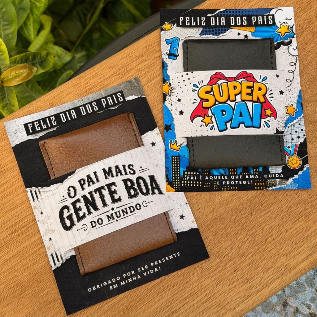 Kit Card para Porta Carteira Mimo Feliz Dia dos Pais, lembrancinha, mimo, presente (NÃO ACOMPANHA CARTEIRA)