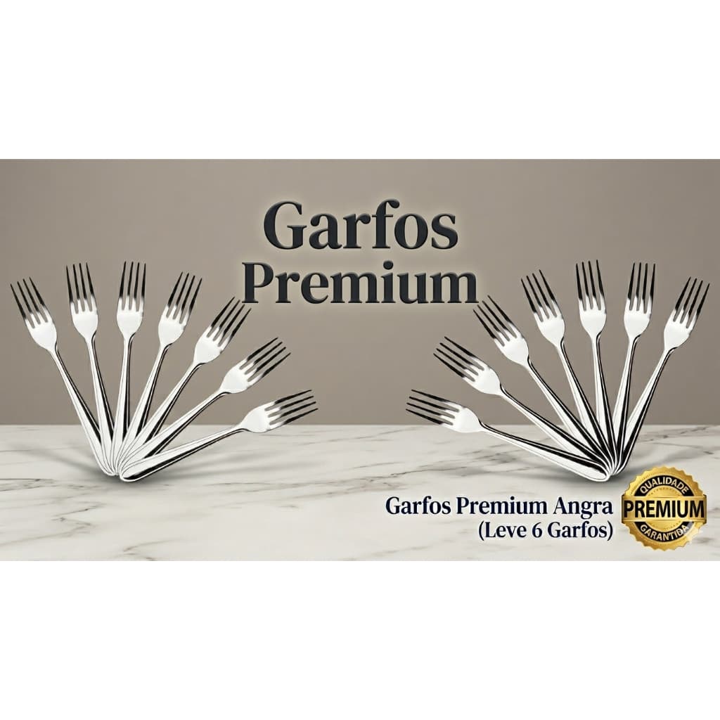 Jogo De Garfos Inox 6 Peças Mesa Cozinha Jantar Churrasco Angra