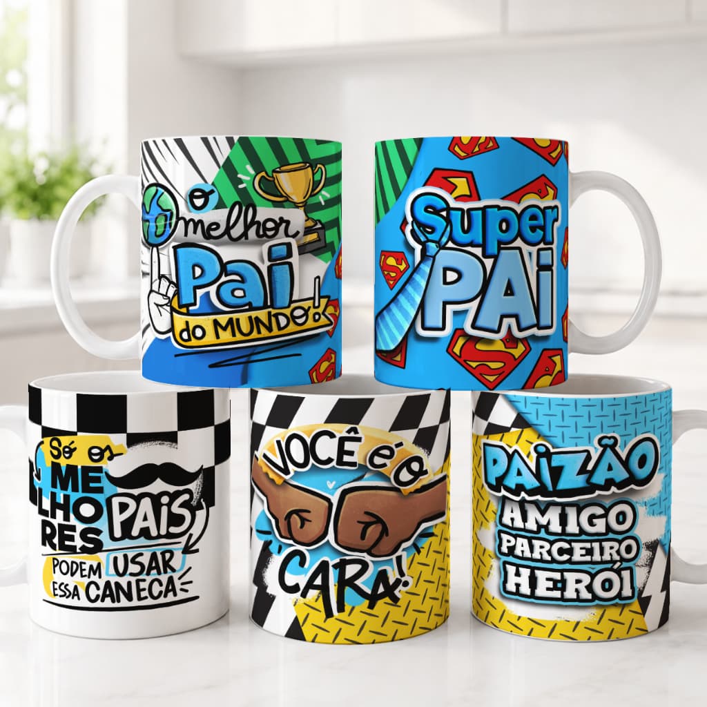 Caneca personalizada dia dos pais presente pai cerâmica 325ml lembrancinha