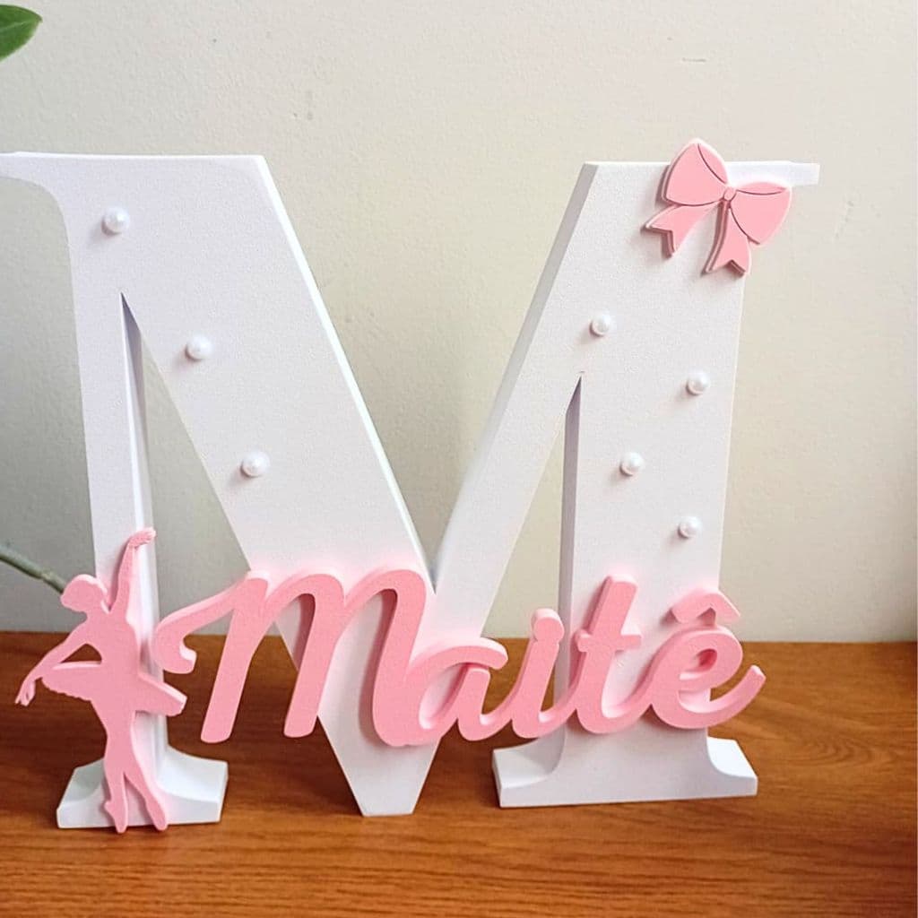 Nome Personalizado 15ou 20cm Decoração Quarto Menina Premium Luxo