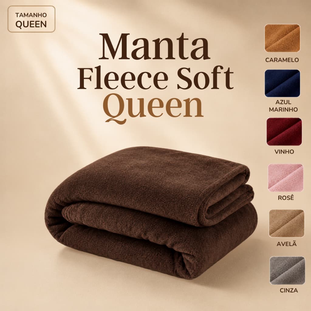 Cobertor Manta Fleece Premium Soft QUEEN 2,60m x 2,40m Quentinha Coberta luxo Inverno Aconchegante