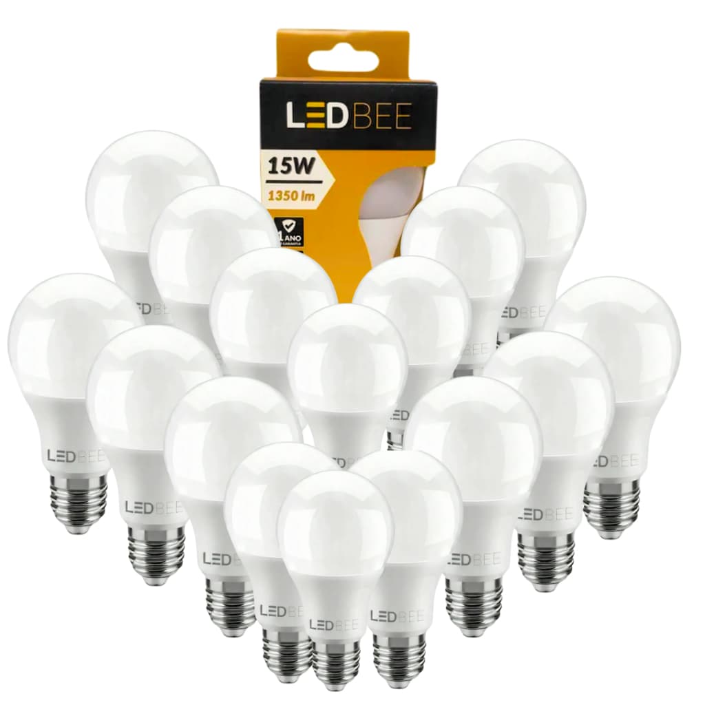 Kit 10 Lâmpadas Bulbo Led 15w Cor da Luz Branco Frio 6500k LedBee