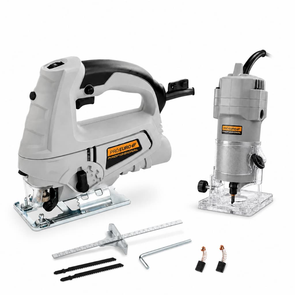 KIT Marcenaria Serra Tico Tico Profissional 710W  + Tupia Laminadora 450W  - PRO EURO