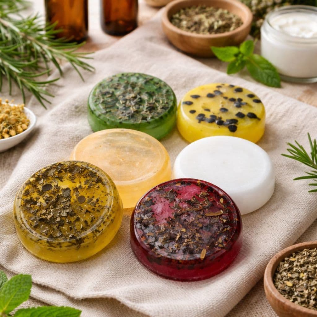 Sabonete Artesanal Natural Cuidados da Pele Mel Camomila Alecrim Lavanda Chá Branco Maracujá