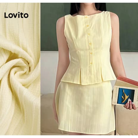 Elegantes Tops ou Bottoms Casual Confortável E Estiloso Primavera/Verão Top Amarelo Claro para Mulheres
