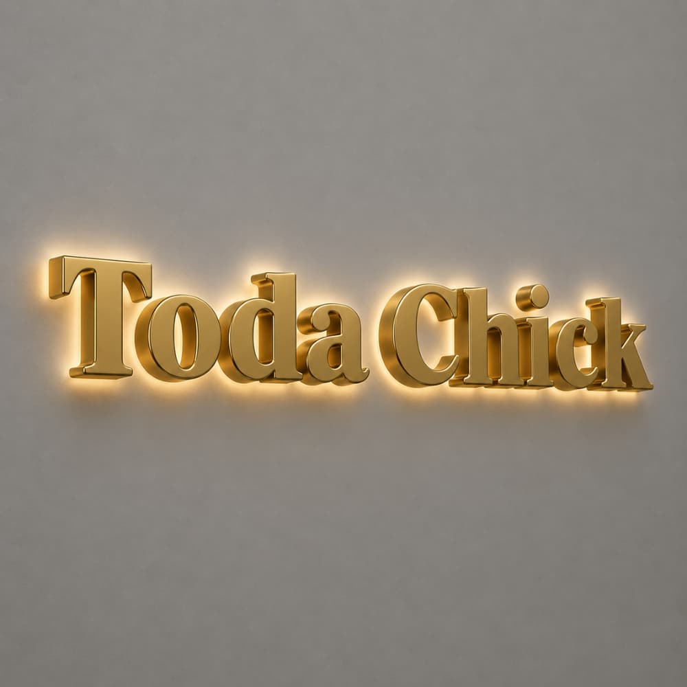 LETRA CAIXA, LETRA PARA FACHADA, LETRA COM ILUMINAÇÃO 17CM EM PVC, PROJETO TODA CHIQUE