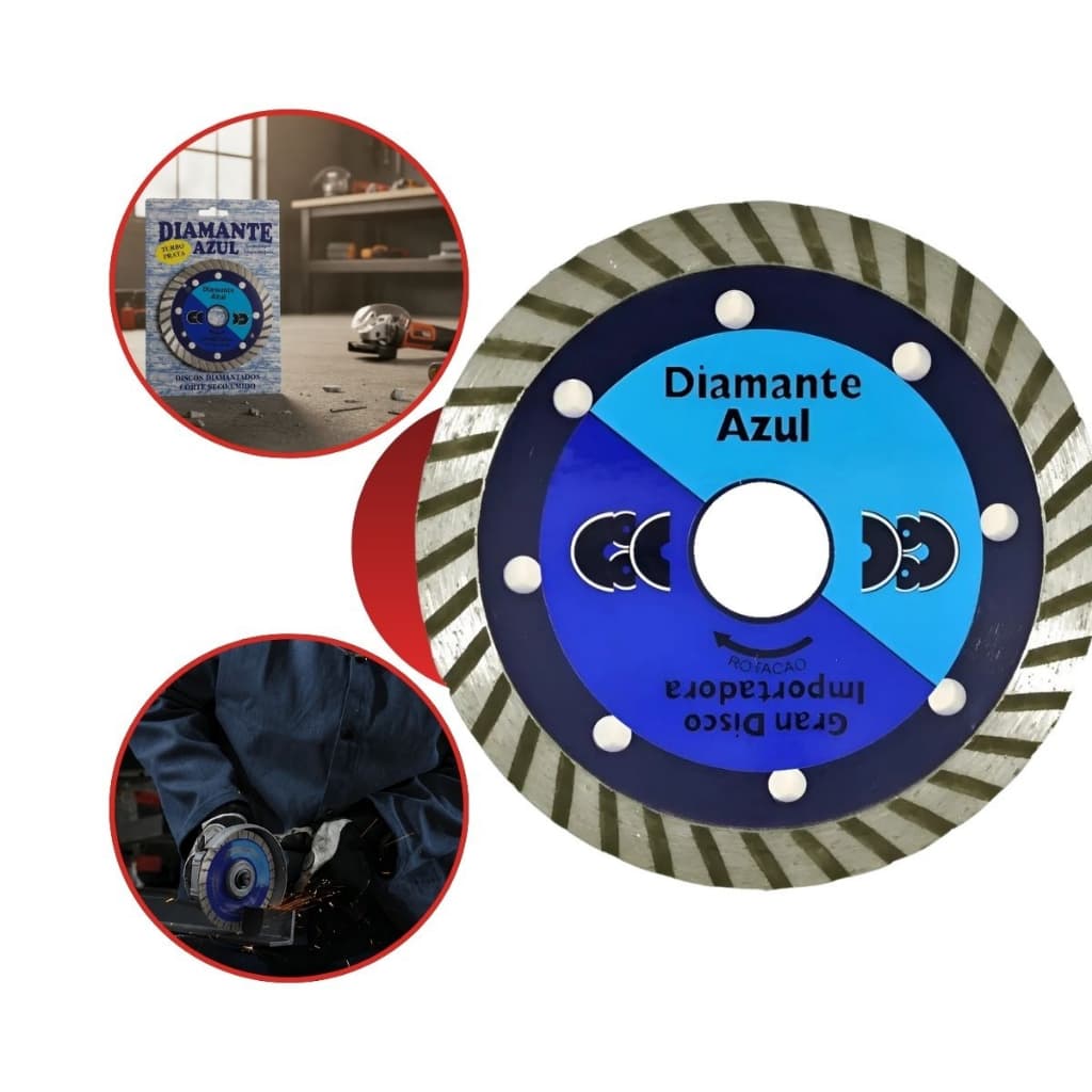Disco Turbo Seco Corte Seco/Úmido 110mm - Diamante Azul