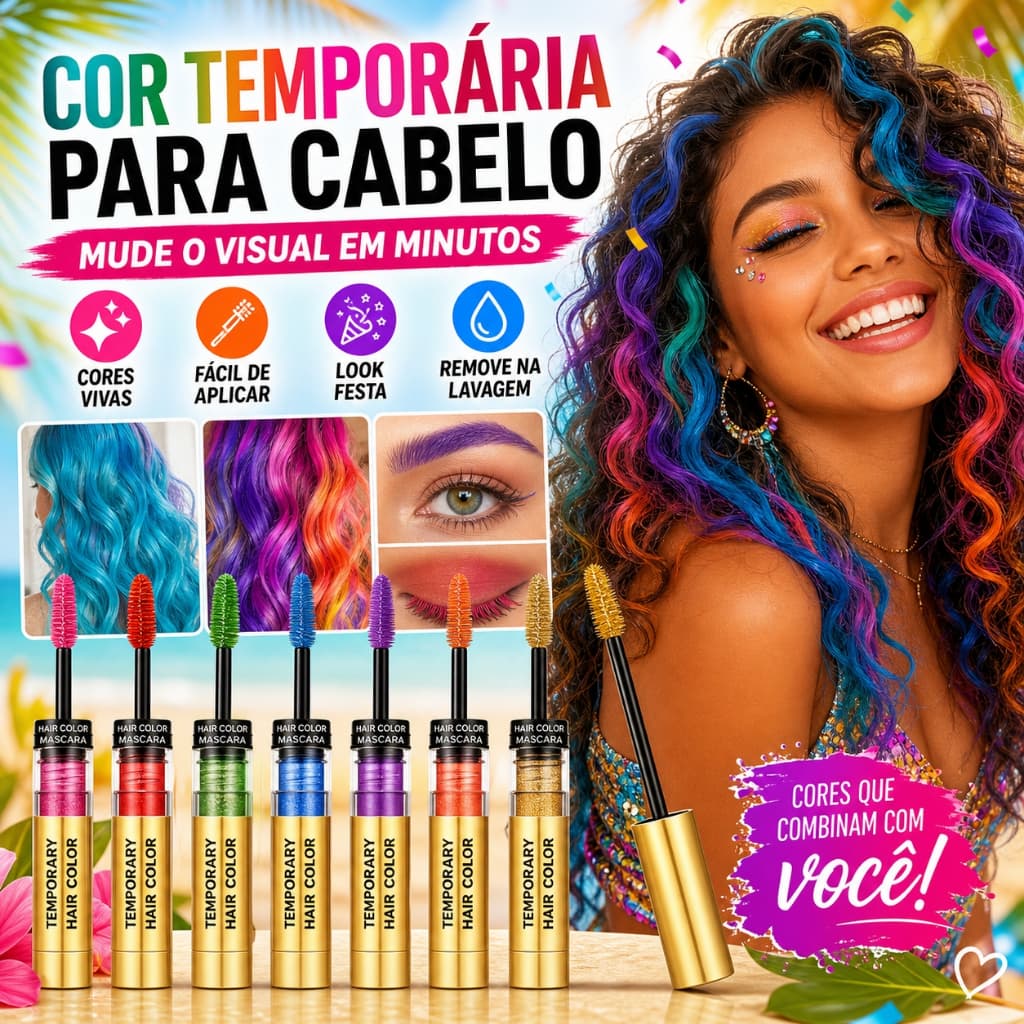 Tinta Colorida Para Cabelos Temporária / Máscara Colorida Hairdressing 6 Cores - Formbo