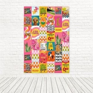 Painel Retangular Vertical Lambelambe Futebol Copa Do Mundo e Brasilidades 1,50x2,20