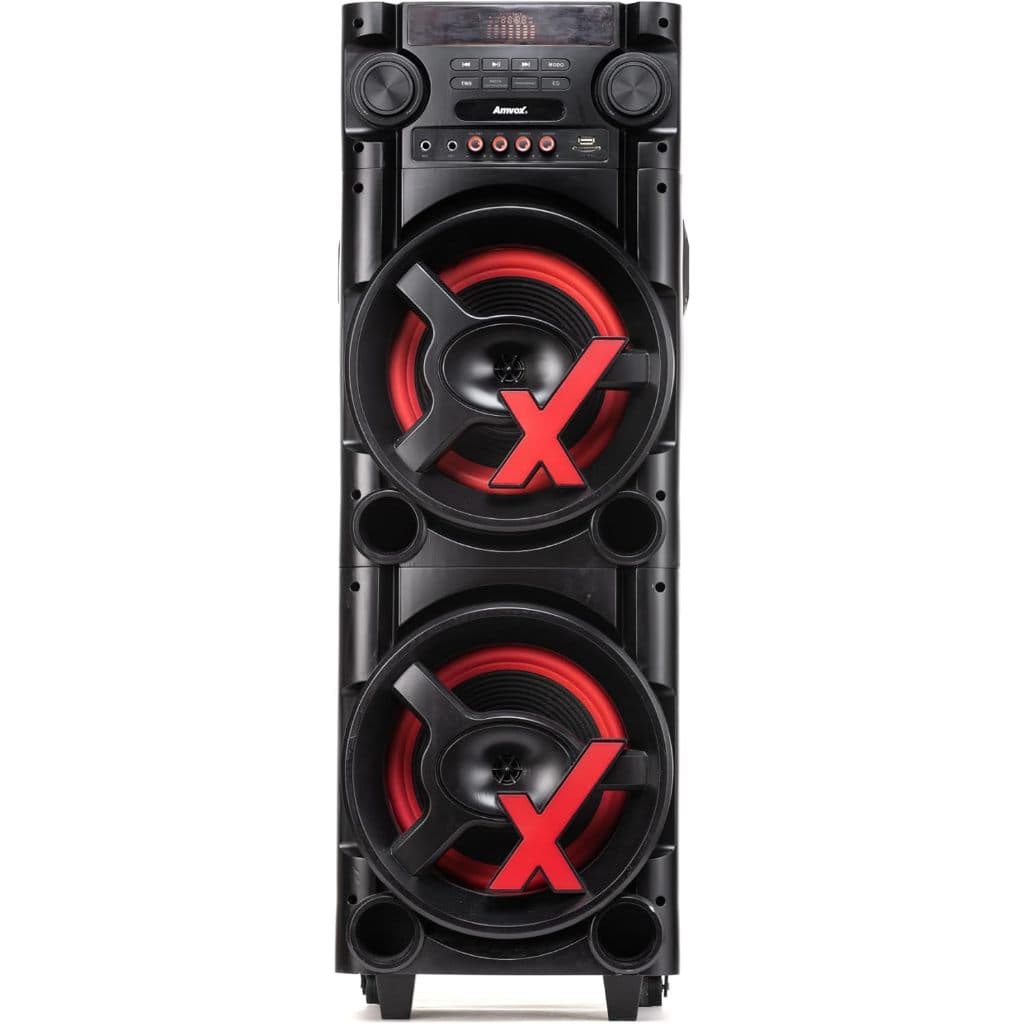 Alto-falante Amvox ACA 1000 portátil com bluetooth preto