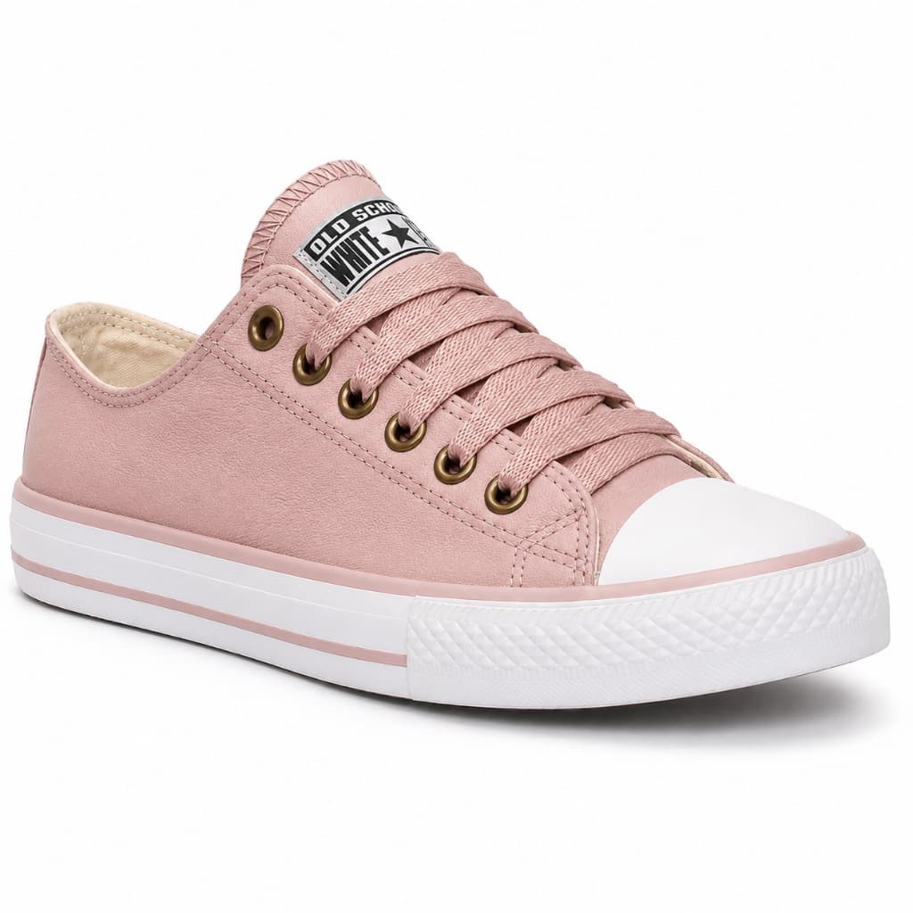 Tênis White Star Unissex Casual Cano Baixo Vulcanizado em Couro Sintético Super Confortável