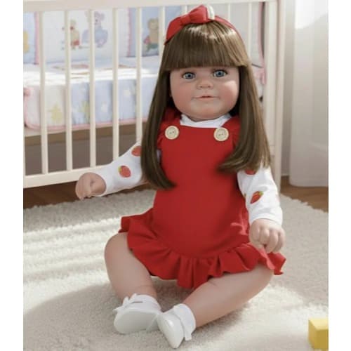 Boneca Bebê Reborn Realista  Sophia Corpo de Silicone Cabelo Comprido 52cm Mundo Kids