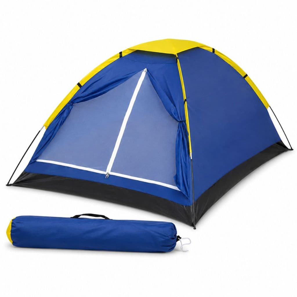 Barraca Para Acampar Camping Iglu Para 3 Pessoas Azul Mor Portátil Azul-marinho