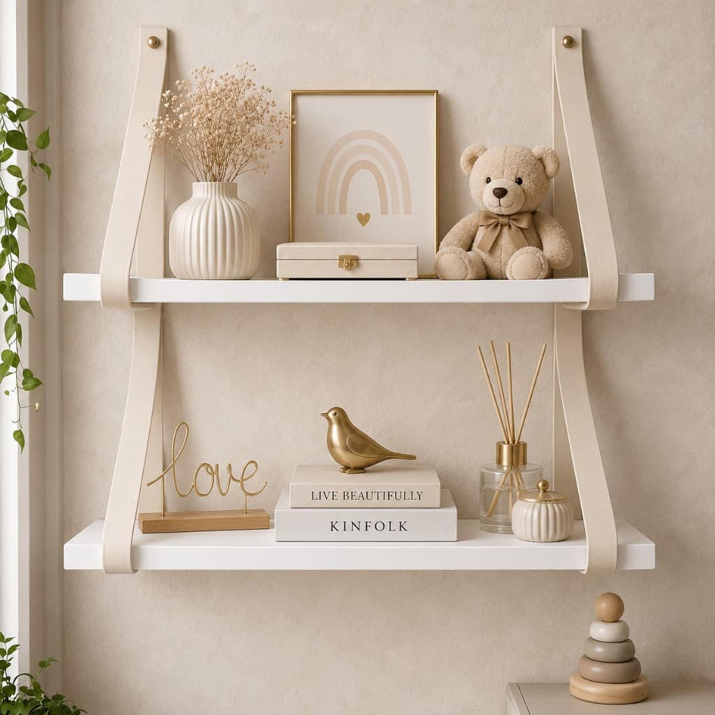 Kit com 2 Prateleiras de Parede em MDF Organização e Decoração Fácil Instalação Prateleira Flutuante