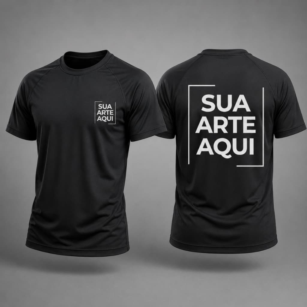 Camiseta Personalizada Dry Fit Proteção Uv 50+ Malha Poliamida Frente e Costas