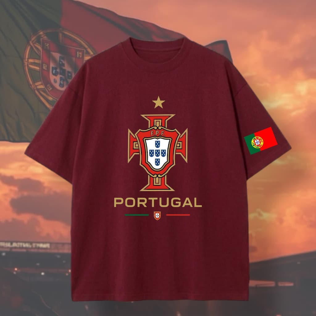 Camiseta Unissex Camisa Basica Portugal Emblema Idolo Blusa Masculina