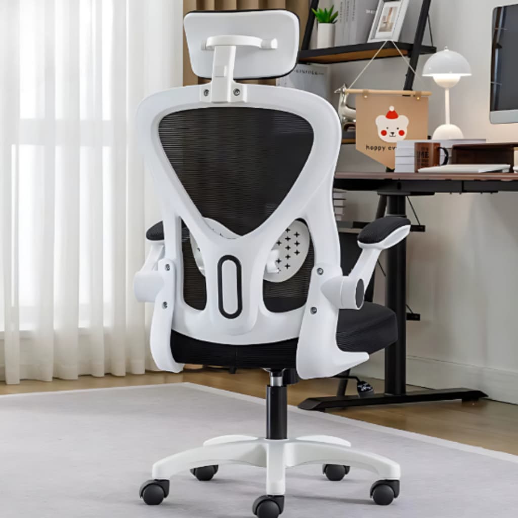 Cadeira Gamer Ergonômica para Escritório Reclinável com Braços, Ajuste de Altura e Giro 360° branca