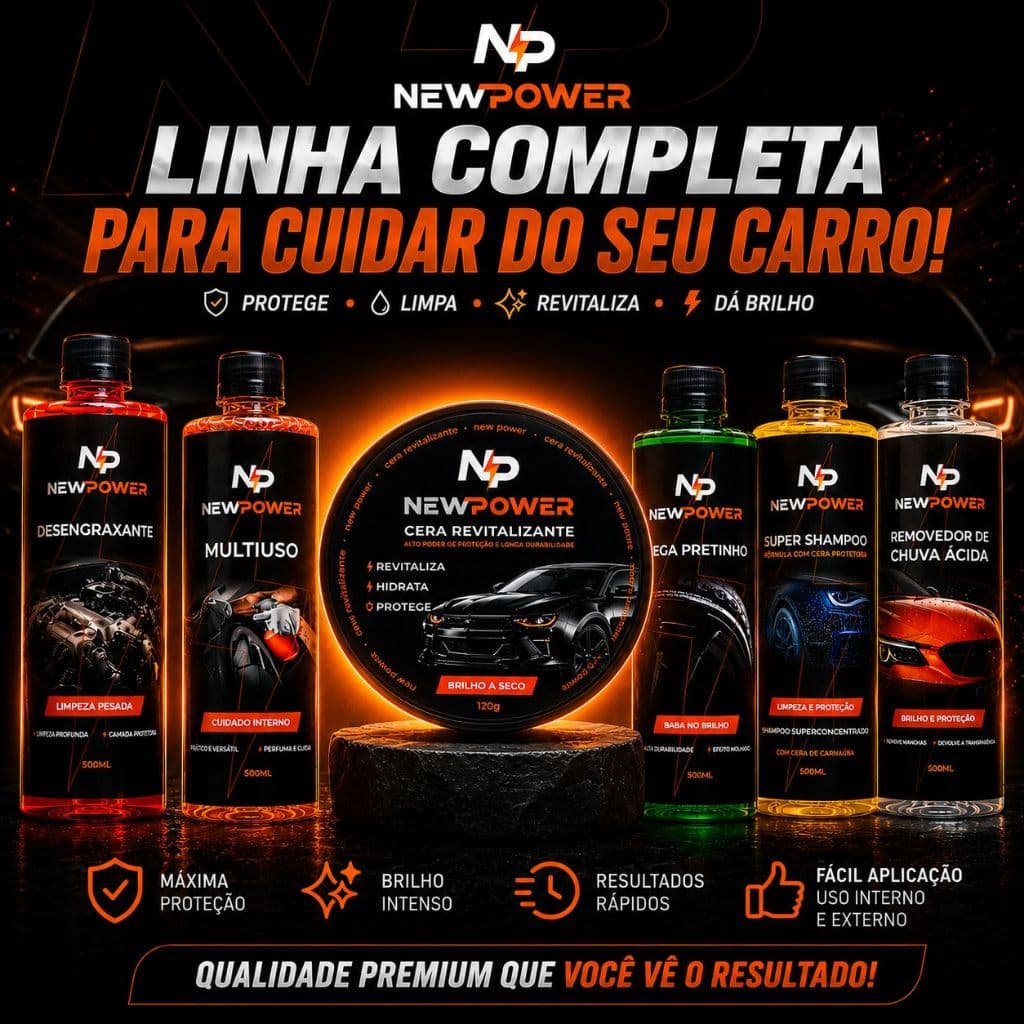 Kit Completo de Limpeza Automotiva New Power Lavagem Detalhamento e Proteção