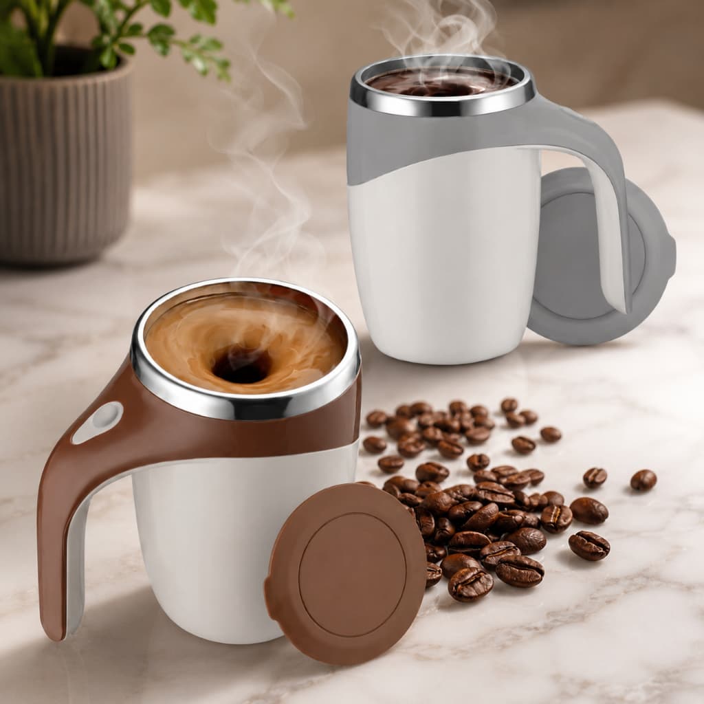 Caneca Térmica Copo Mixer Magnética Misturador Elétrica USB Recarregável Café Vitamina 380ML