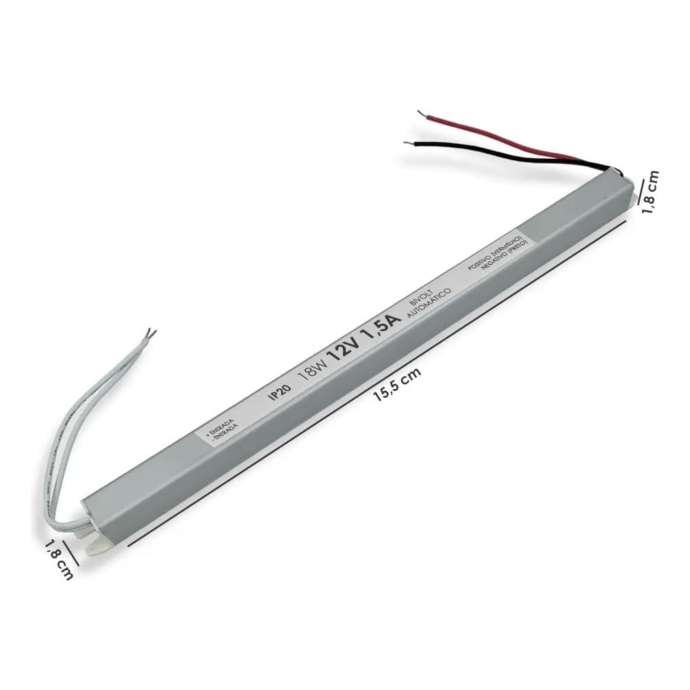 Fonte De Alimentação Slim 12v Alta Qualidade 1.5a 18w