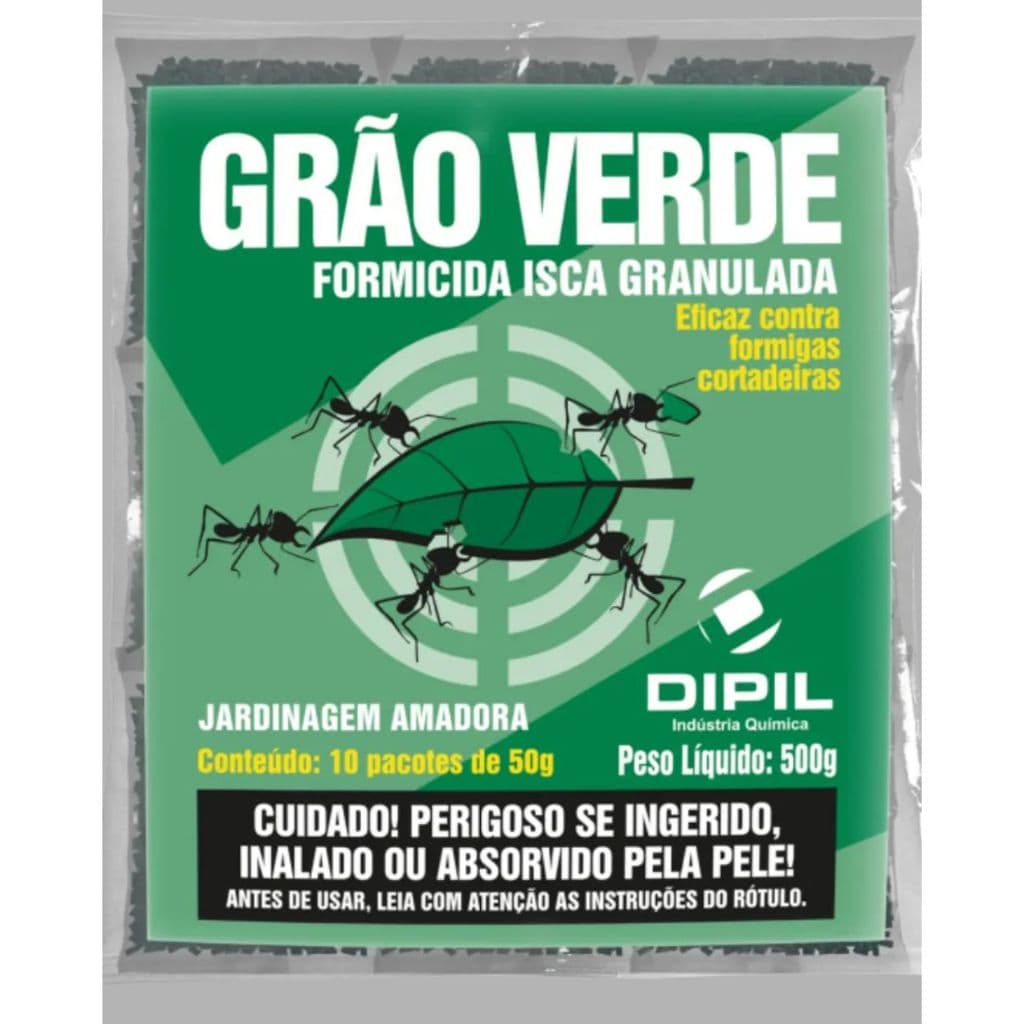 FORMICIDA ISCA GRANULADA GRÃO VERDE FORMIGA CORTADEIRA - 500G.