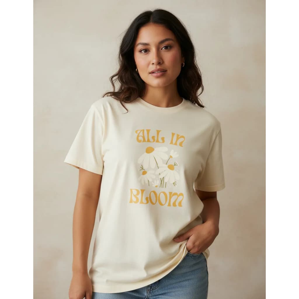 Camisa Camiseta Feminina All In Bloom Floral Estampada Casual Tumblr Blusa Aesthetic Vintage