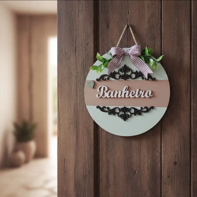 Placa decorativa para porta de Banheiro