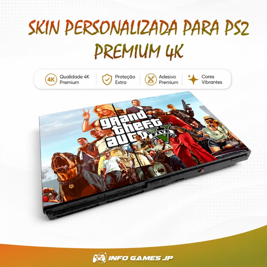 Skin Adesivo 4k para PS2 Slim 7000-9000 Design Exclusivo